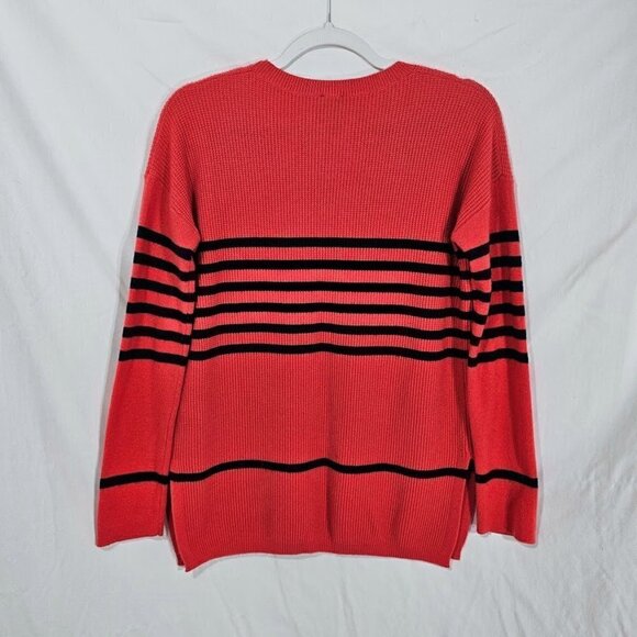 GAP Women's Pullover Wool Sweater RED & BLACK size M 8/10 Knit Boxy Long Sleeves - Picture 7 of 7